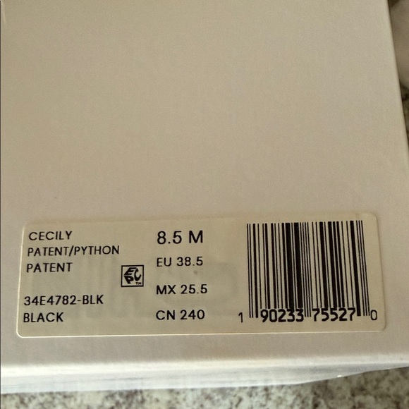 Calvin Klein Glossy Black Heeled Mules - Picture 7 of 7